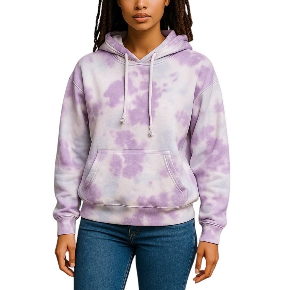 Free People Movement Purple Tie Dye Work It Out Hoodie